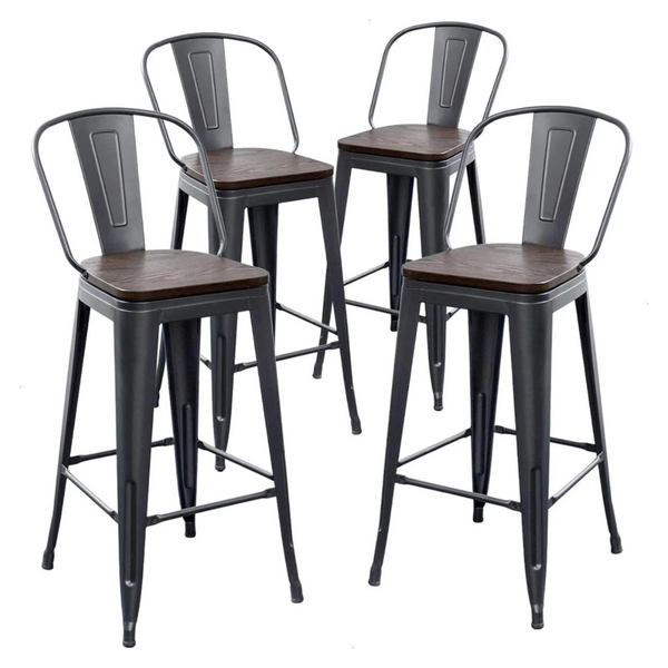 Set of 4 Burney Metal Frame Counter Stool