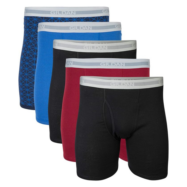 5 Gildan Cotton Men's Boxer Briefs