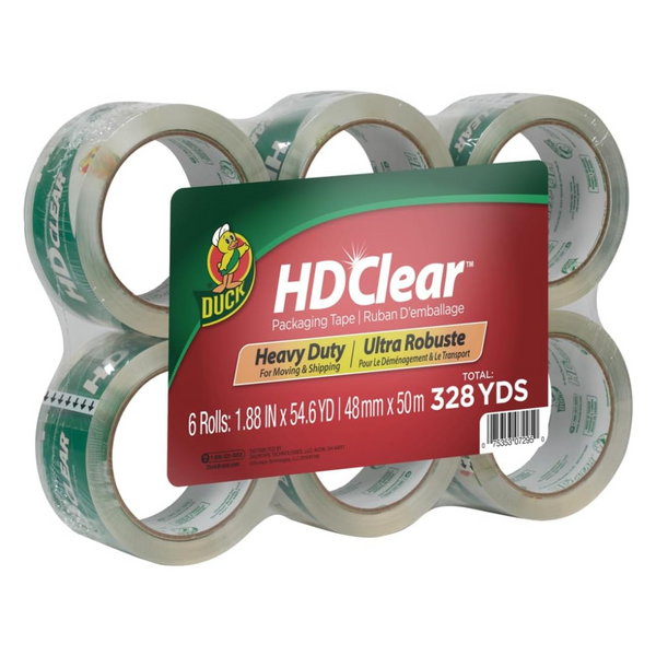 6 Duck HD Clear Packing Tape