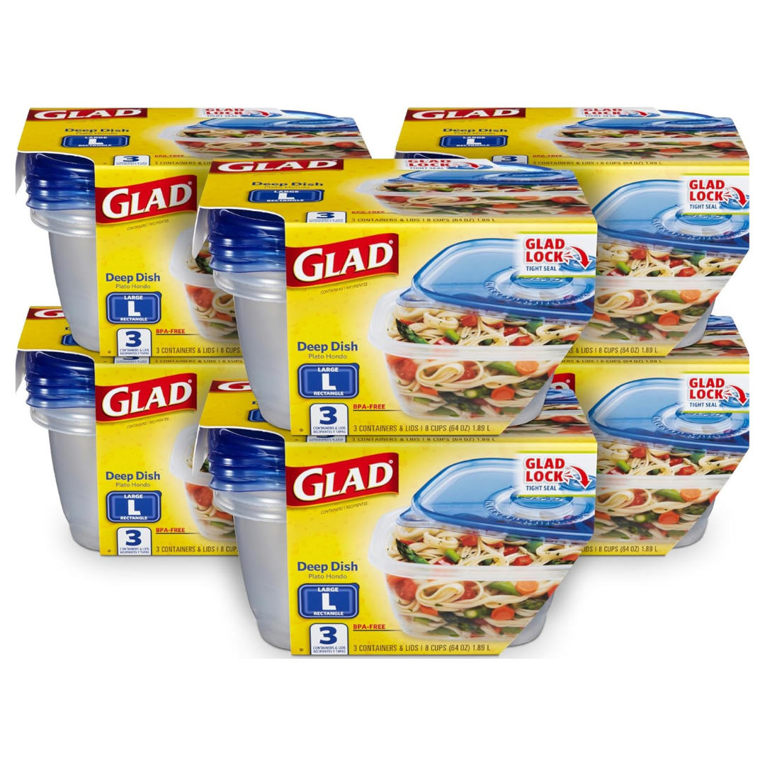 18 Pack Of GladWare Deep Dish Food Storage Containers