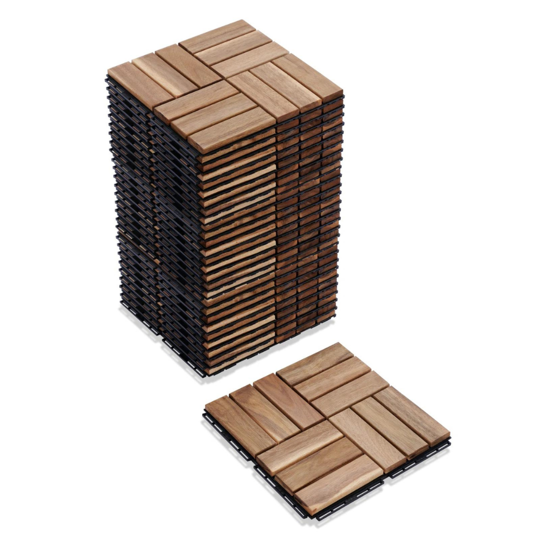 30 Wood Interlocking Deck Tiles
