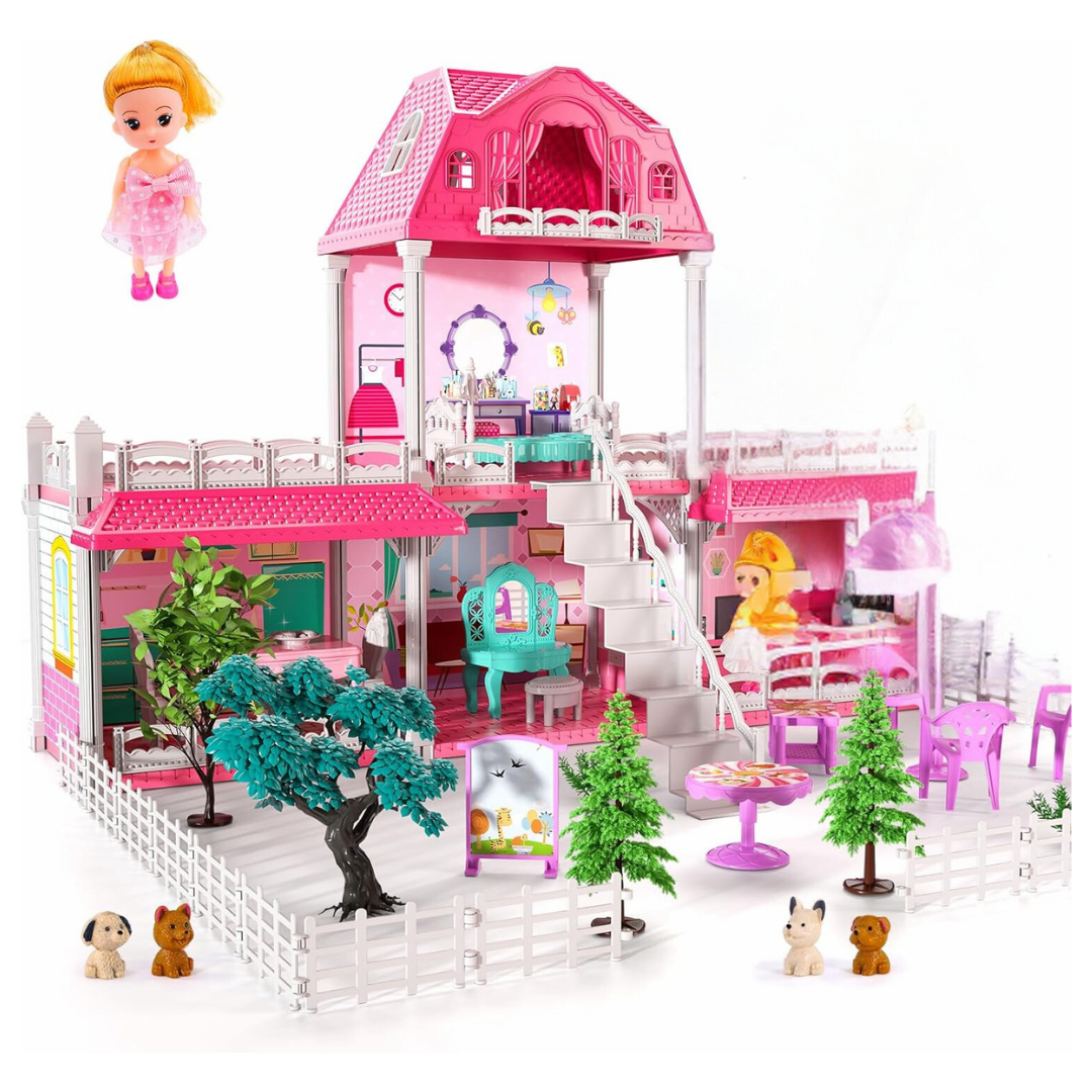 4 Room Doll House with Accessories