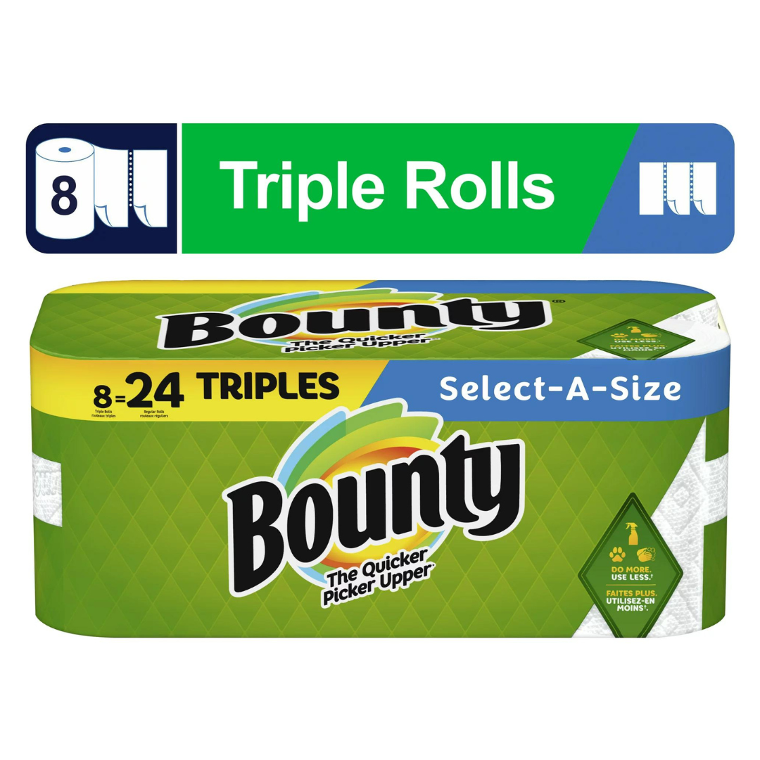 8 Triple Rolls = 24 Regular Rolls of Bounty Paper Towels