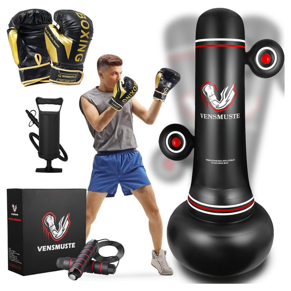 Freestanding Punching Bag with Boxing Gloves