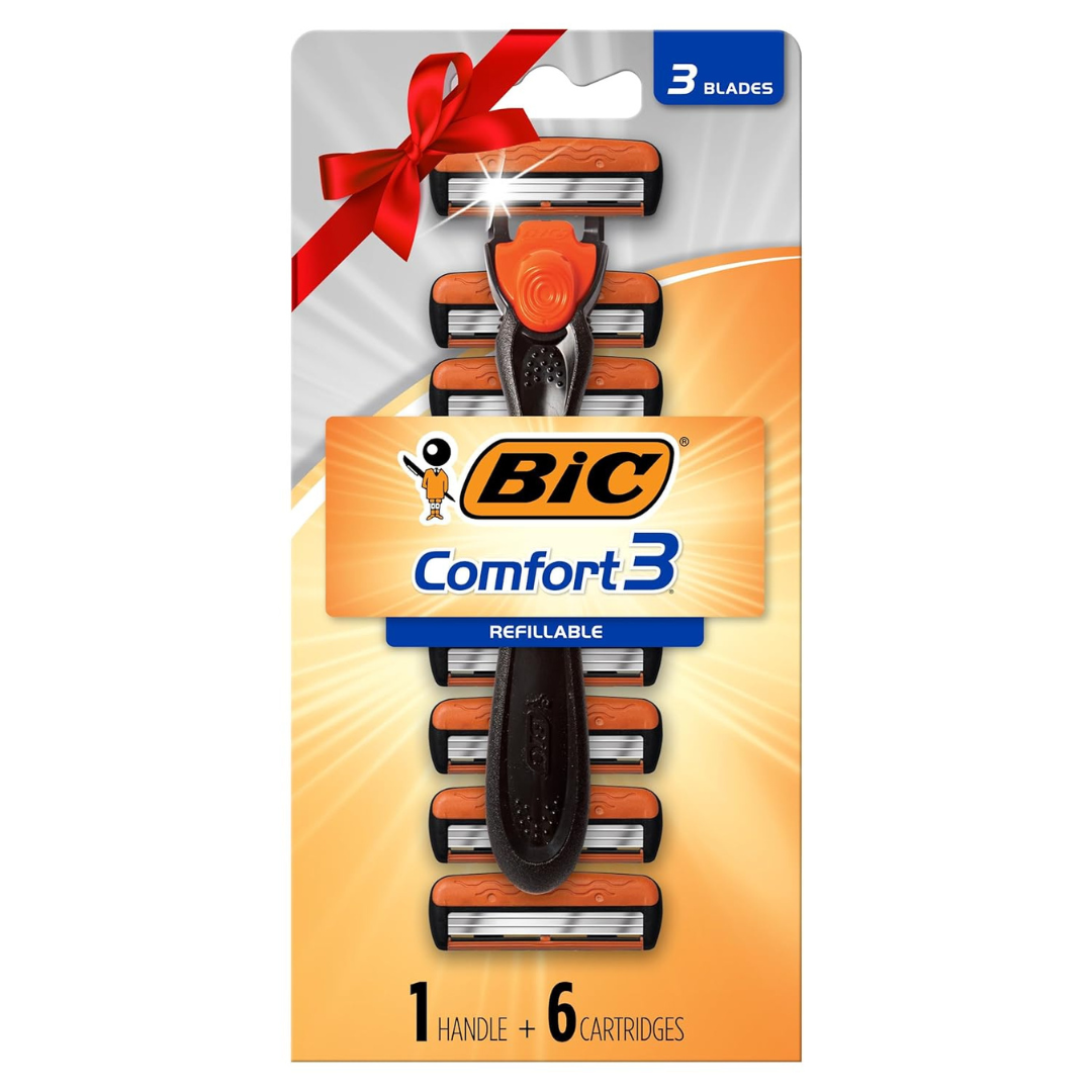 BIC Comfort 3 Hybrid Disposable Razor (1 Handle and 6 Cartridges)