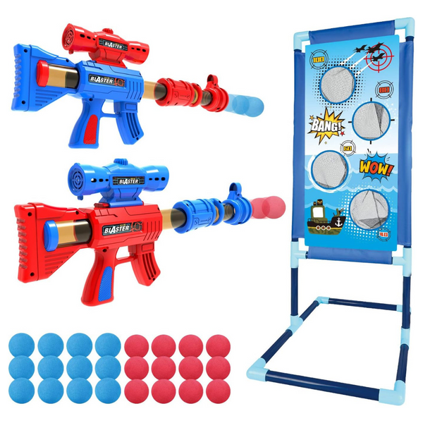 Shooting Game with 2 Air Guns, Target & 24 Foam Balls