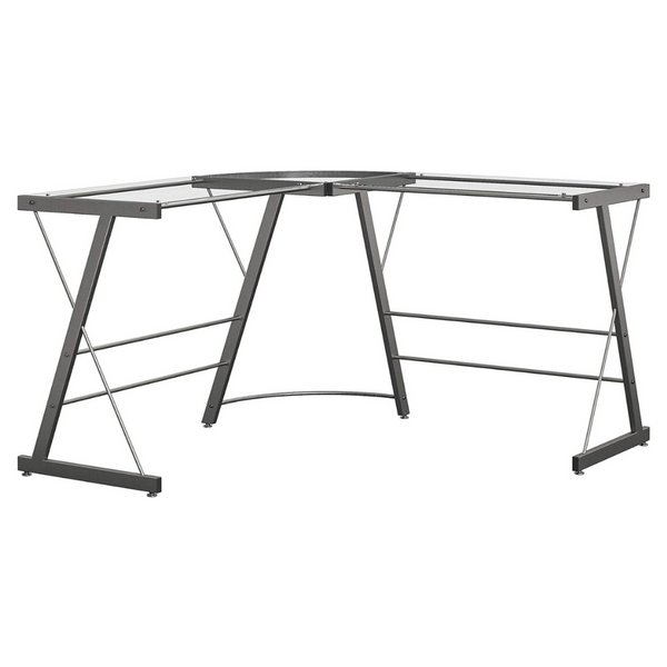 Glass L-Shaped Desk