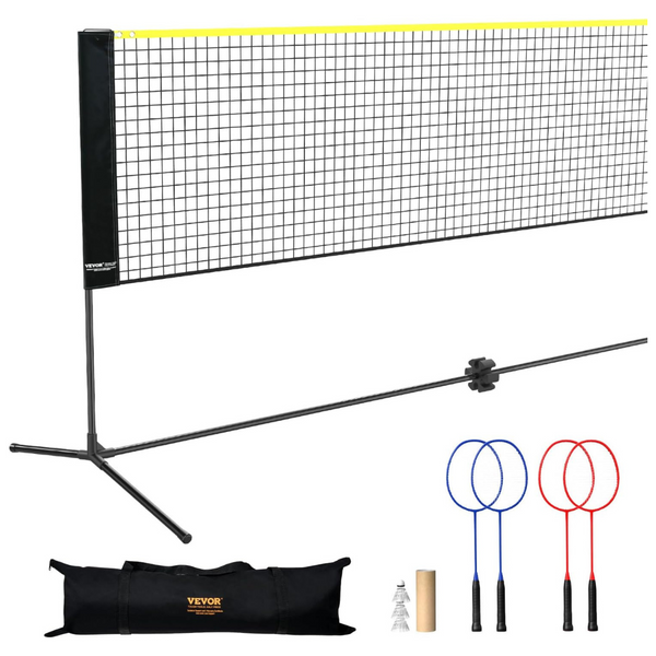 20ft Portable Pickleball/Badminton Net Set with Poles, Bag & Rackets