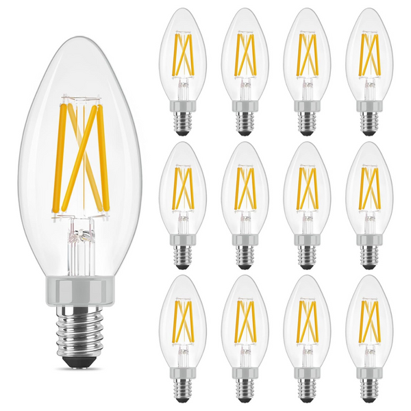 12-Pack LED Candelabra Light Bulbs