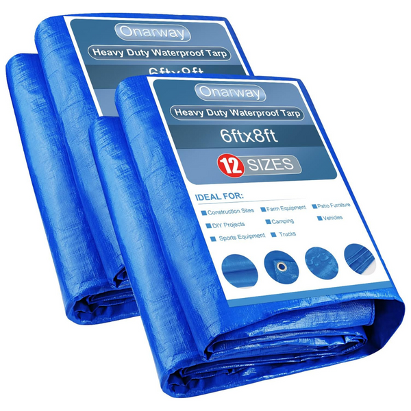 2 Heavy Duty Waterproof  6x8 Tarps