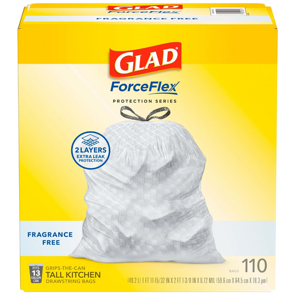 110 Glad ForceFlex 13 Gallon Garbage Bags