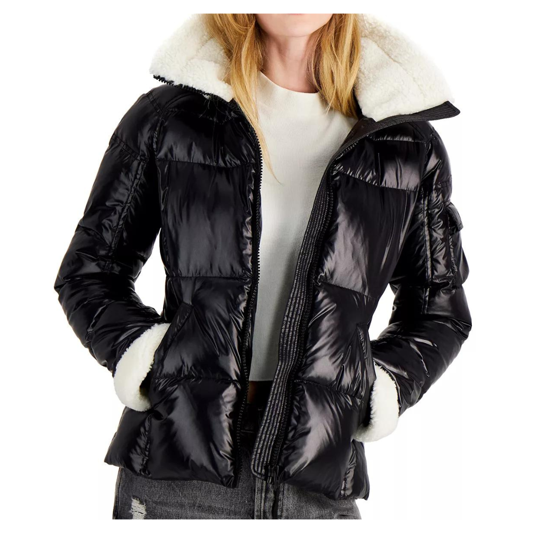 S13 Faux Shearling Puffer Coat