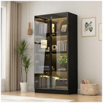 Display Cabinet With Tempered Glass Doors