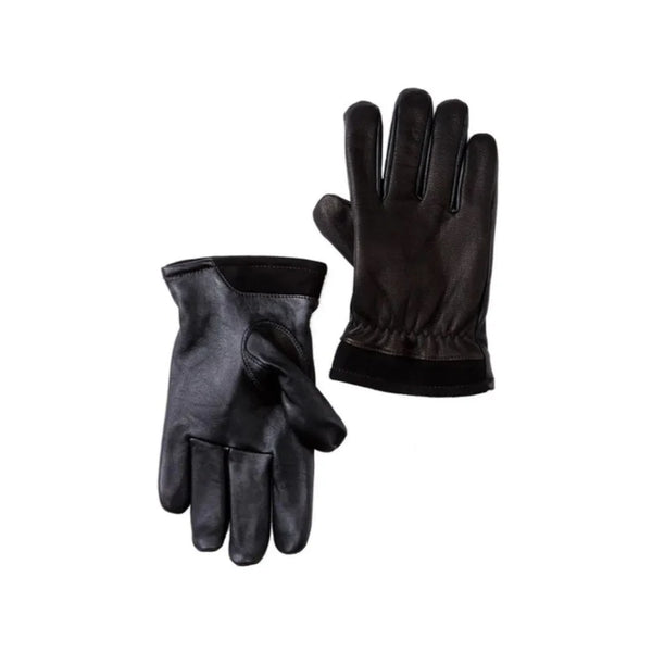 UGG Guantes de cuero con forro de piel sintética para hombre