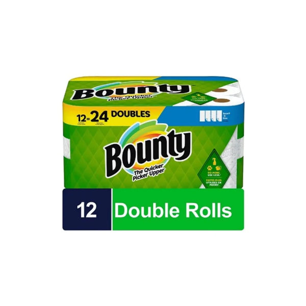 12 rollos dobles = 24 rollos normales de toallas de papel Bounty