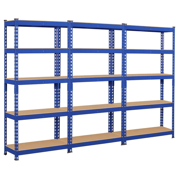 3 Packs Of 5-Shelf Boltless & Adjustable Steel Storage Shelf Units