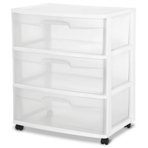 Sterilite Wide 3 Drawer Cart