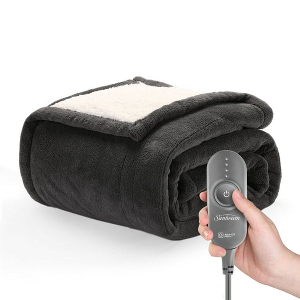 Sunbeam Microplush Sherpa Electric Heated Throw Blanket (3 Colors)