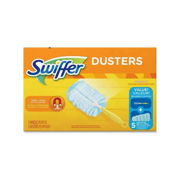 Swiffer Duster Short Handle Starter Kit (1 Handle, 5 Dusters)