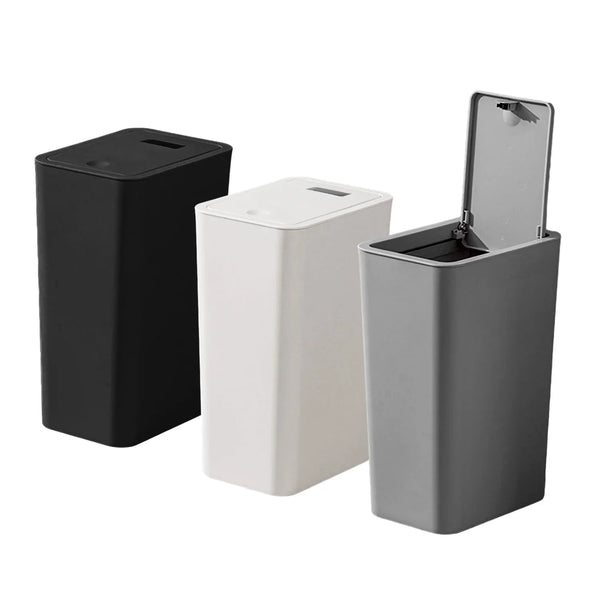 3 Small Trash Cans with Lids