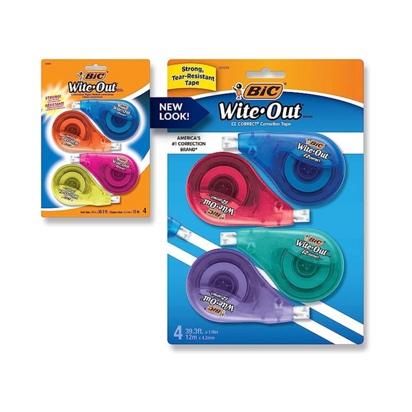 BIC White-Out Brand EZ Correct Correction Tape, 4 Count