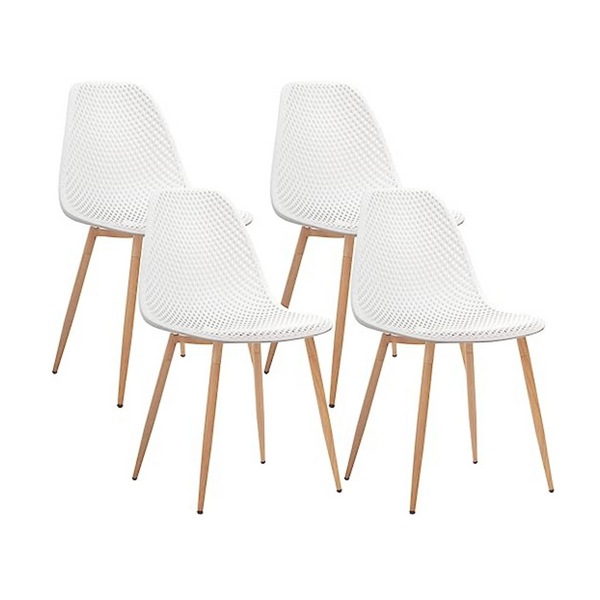 Set Of 4 CangLong Dining Mid Century Modern Hollow Back Design Plastic Shell Armless Side Chairs