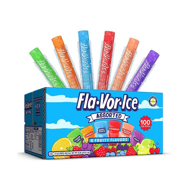 Pack Of 100 Fla-Vor-Ice Popsicle Variety Pack of 1.5 Oz Freezer Bars