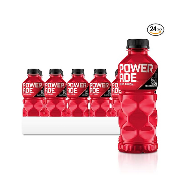 24 botellas de ponche de frutas POWERADE de 20 oz