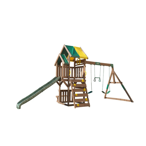 KidKraft Arbor Crest Wooden Swing Set / Playset with Table and Bench