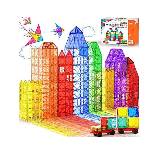 104 Pcs Large Magnetic Blocks Building Toys Set