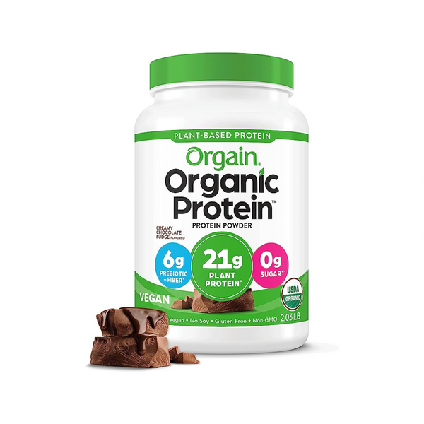 2-Lb Jar of Orgain Organic Vegan Creamy Chocolate Fudge Protein Powder