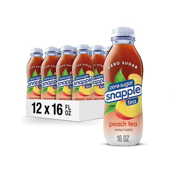 12 botellas de té de melocotón Snapple Zero Sugar