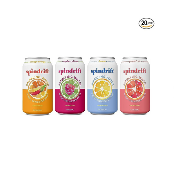 Pack of 20 Spindrift Sparkling Water 4 Flavor Variety Pack