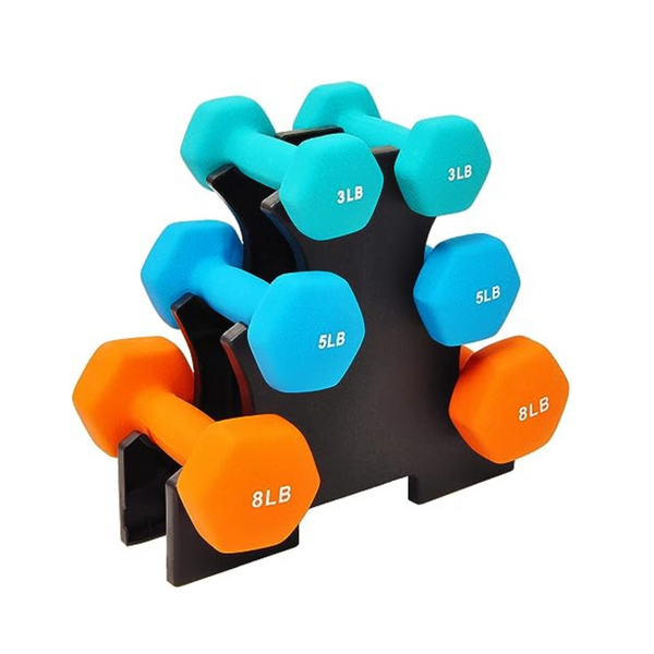 BalanceFrom Colored Dumbbell Set with Stand