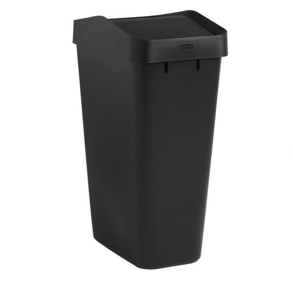 Cubo de basura moderno y delgado con tapa abatible Rubbermaid