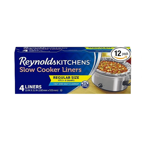 24 Packs of 4 Reynolds Kitchens Slow Cooker Liners, Regular, Fits 3-8 Quarts (96 Total)