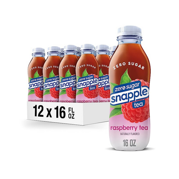 12 botellas de té de frambuesa Snapple Zero Sugar