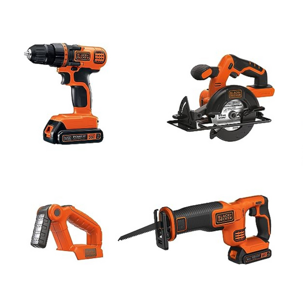 Kit combinado de taladro inalámbrico Black+Decker de 20 V máx. y 4 herramientas