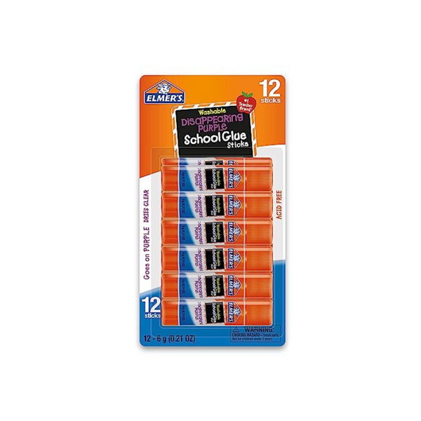 12-Ct Elmer’s Disappearing Purple School Glue Sticks & 12-Ct Elmer’s Washable Liquid Glue