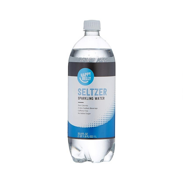 1 Liter Bottle of Happy Belly Seltzer Water