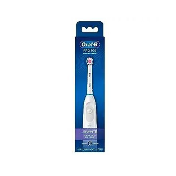 Get 2 Oral-B Pro 100 3D White, Battery Powered Electric Toothbrush