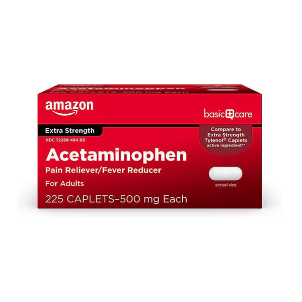 Amazon Basic Care Extra Strength Pain Relief Acetaminophen Caplets, 500 mg (225 Count)