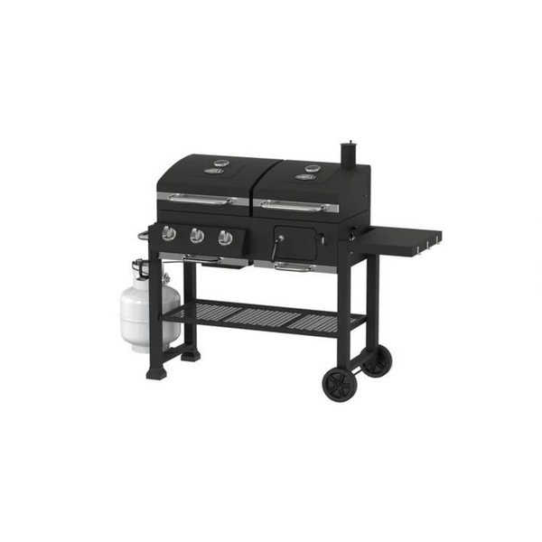 Expert Grill 3 in 1 Dual Fuel Gas and Charcoal 3 Burner Grill with Griddle