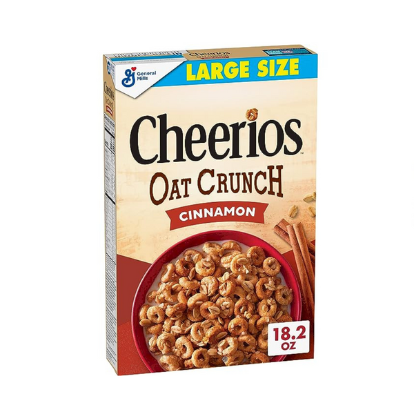 Cheerios Oat Crunch Cinammon Cereal Large 18.2oz. Box