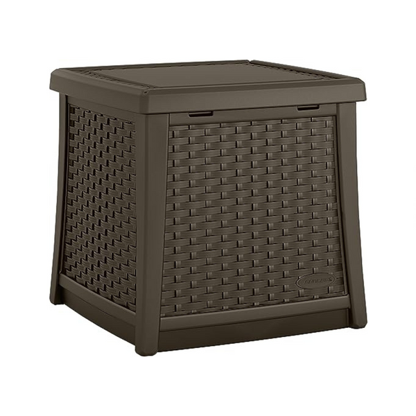 Suncast 13 Gallon Resin Outdoor Patio End Table Storage Box