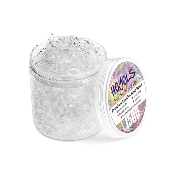 HOYOLS Clear Elastic Hair Rubber Bands (1500 pcs)