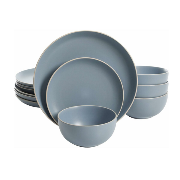 Gibson Home Rockaway Round Stoneware Dinnerware Set (Service for 4, 12pcs)