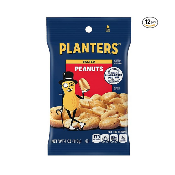 Planters Salted Or Chili Lime Peanuts (4 Ounce, Pack of 12)