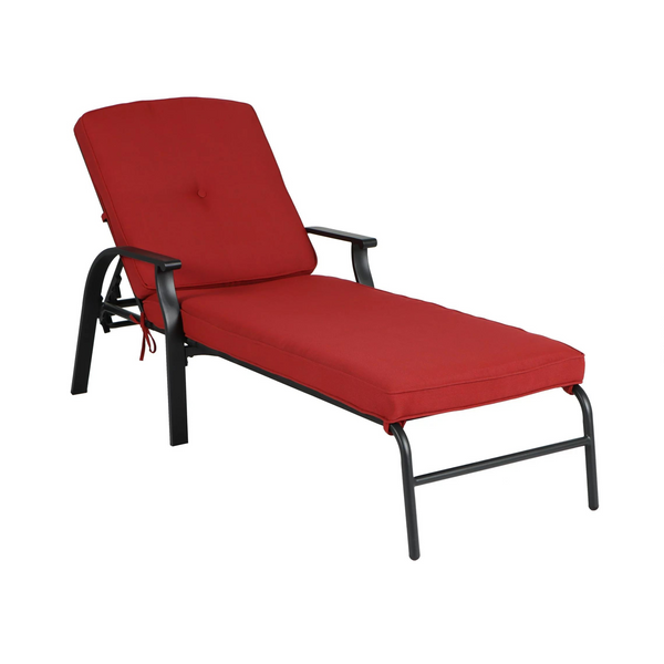 Mainstays Belden Park Cushion Steel Outdoor Chaise Lounge