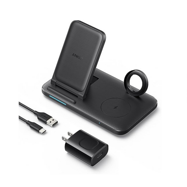 Anker Foldable 3-in-1 Wireless Charging Station with Adapter